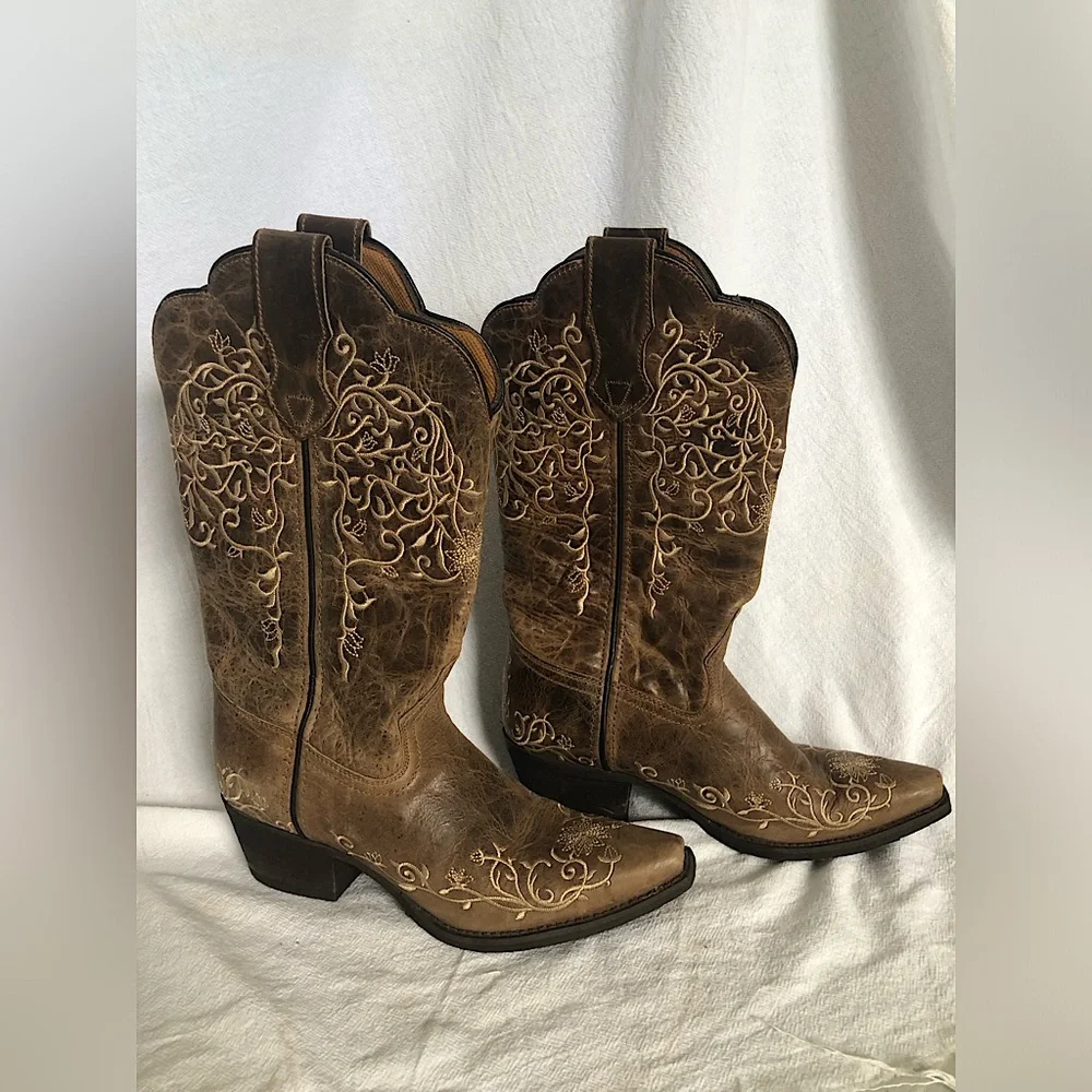 LAREDO WOMEN'S JASMINE WESTERN BOOTS - SNIP TOE size 7 1/2 - Picture 1 of 8